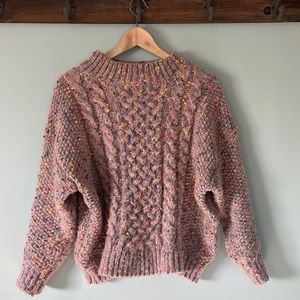 Harper Heritage knit confetti crew neck sweater, size large